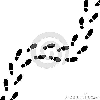 The footprint trail of man â€“ vector Vector Illustration